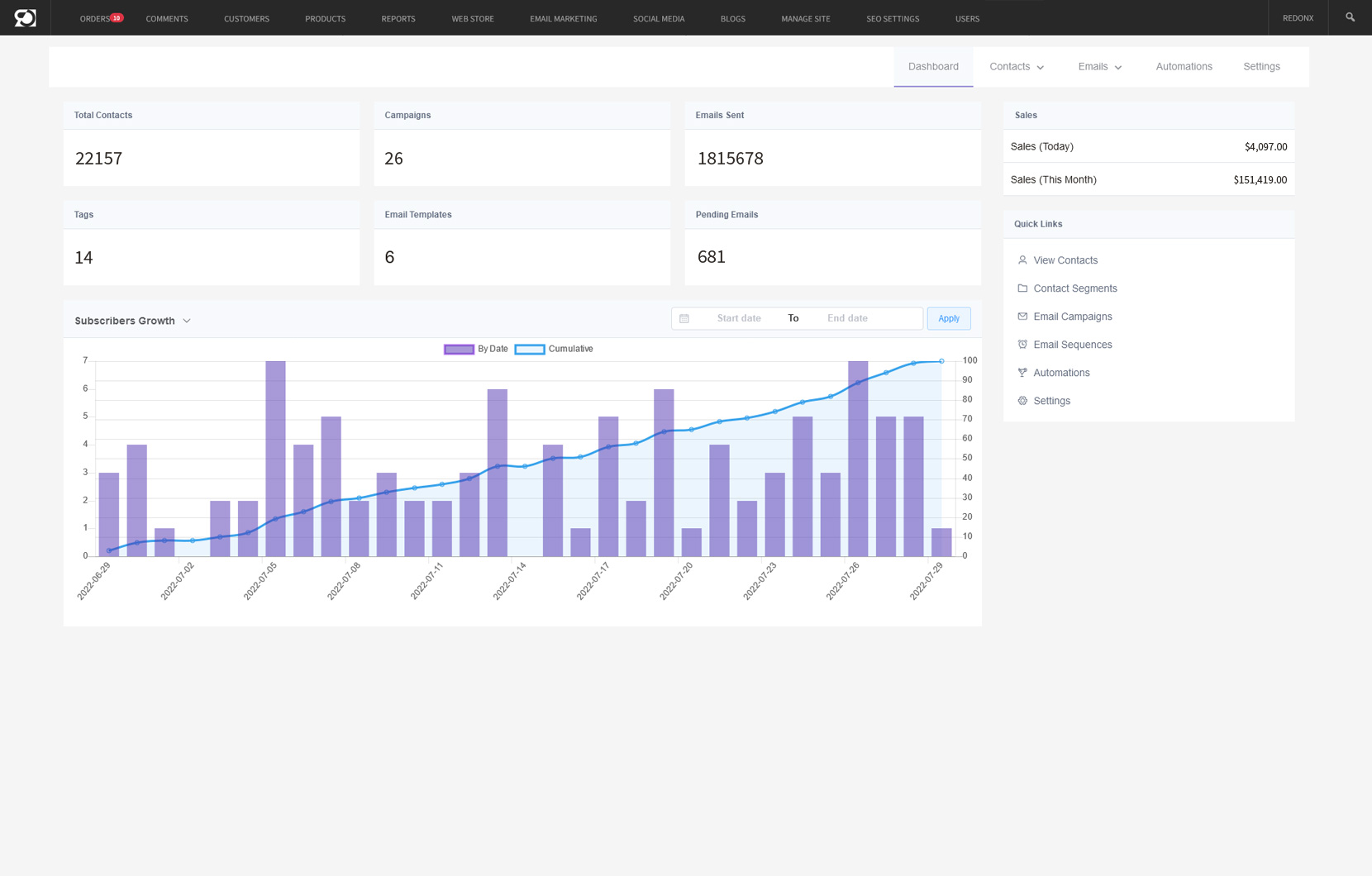 screenshot of Red OnX